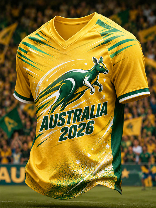 Men's Australian Football V-neck T-shirt