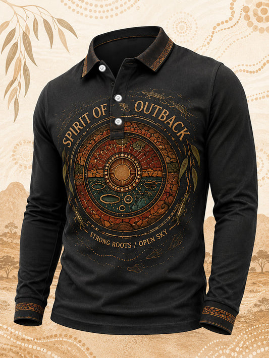 Men's Australian Aboriginal Culture Art Printed Casual Tops