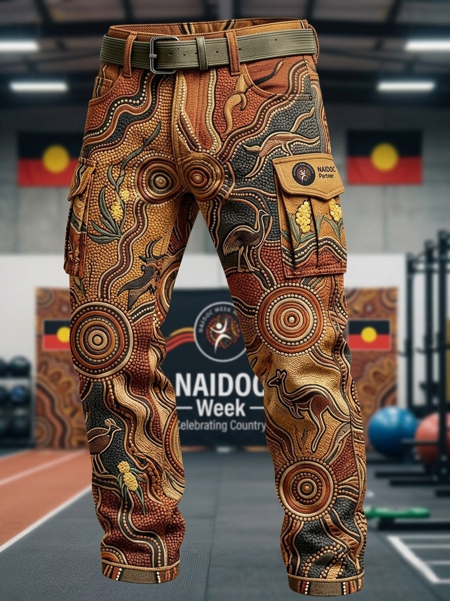 Men's AU Aboriginal Art NAIDOC Week Business Style Casual Work Trousers