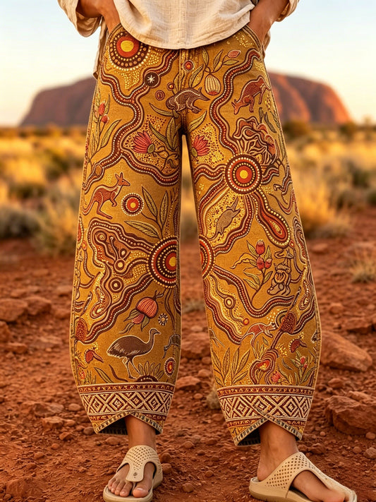 Women's Naidoc Week Art Print Flared Trousers