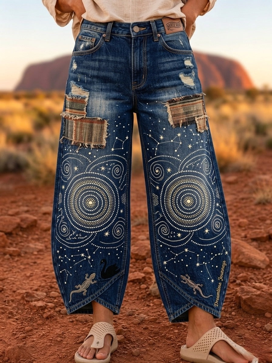Women's Naidoc Week Art Print Flared Trousers
