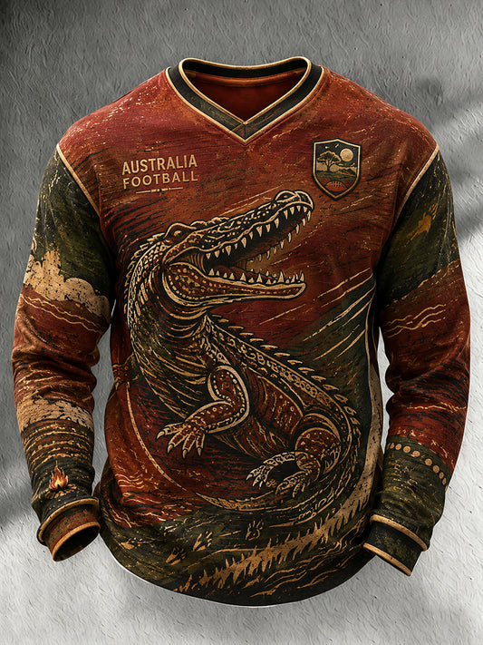 Men's Australia Football Waffle Long Sleeve T-Shirt