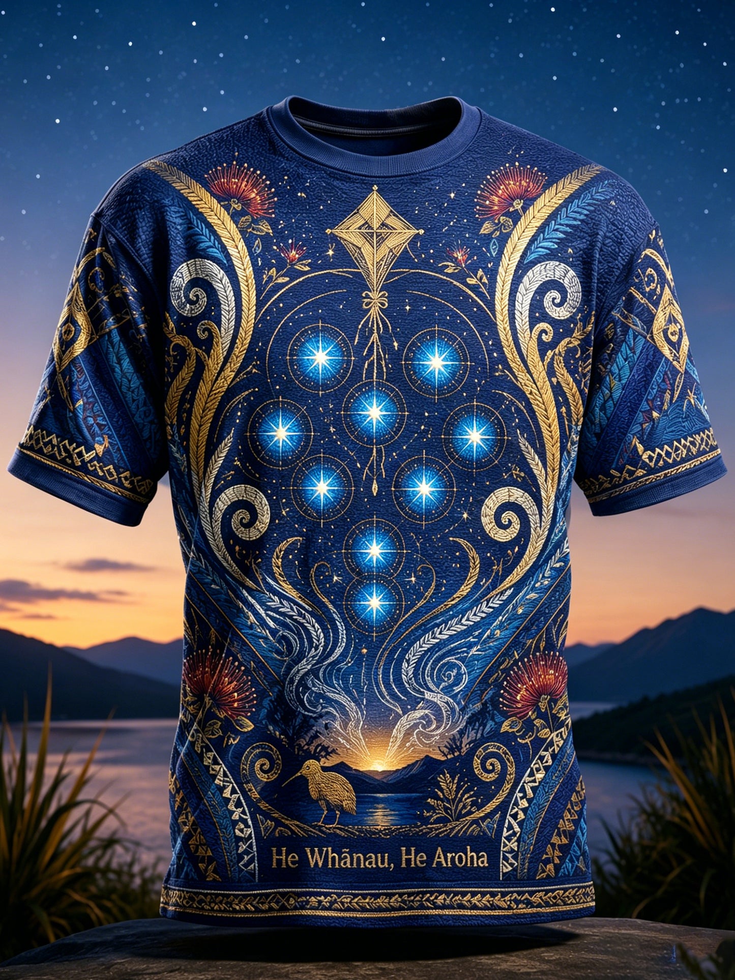 Men's New Zealand Maori Culture Maori New Year Elements Art Print T-Shirt