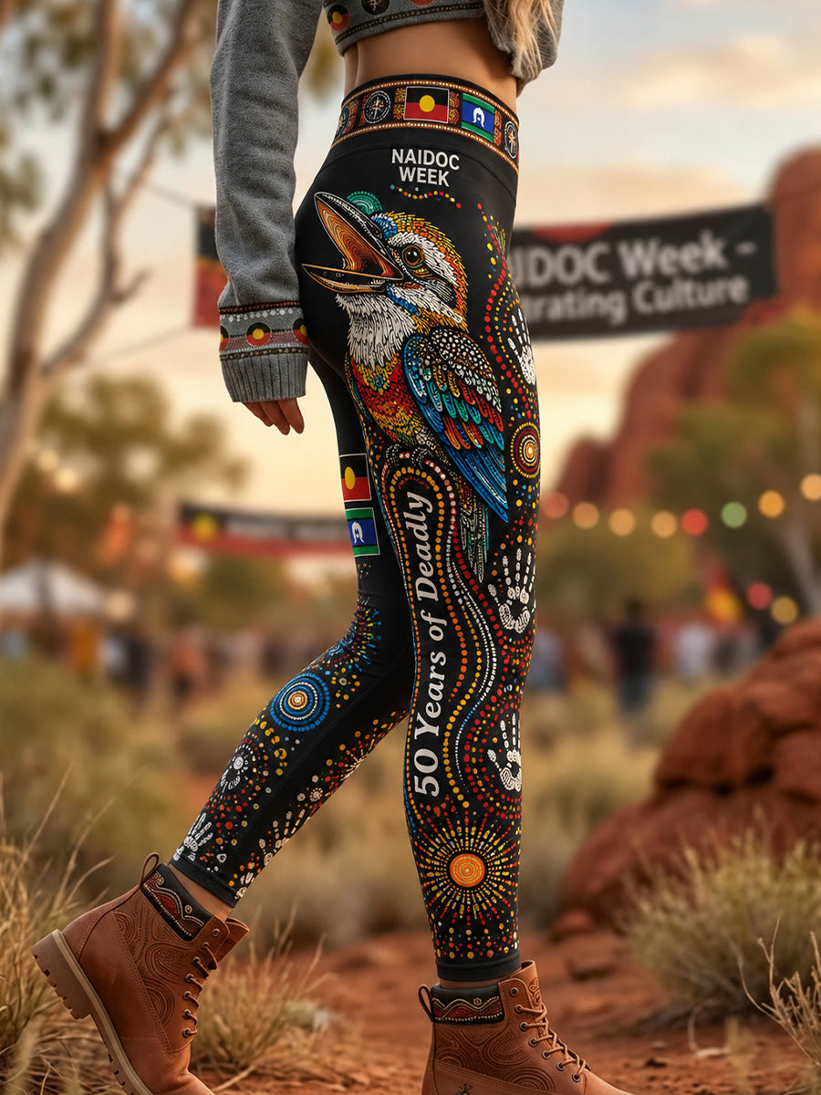 Women's Australia Naidoc Week High-Waisted Slim Fit Casual Leggings
