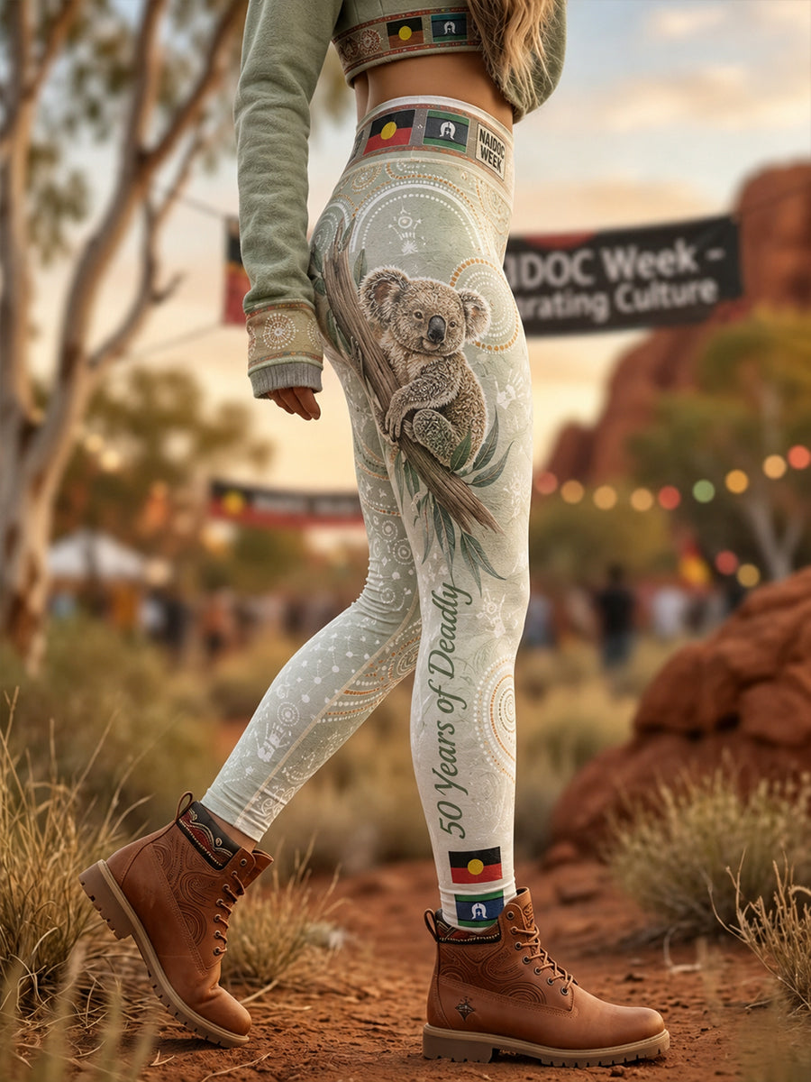 Women's Australia Naidoc Week High-Waisted Slim Fit Casual Leggings