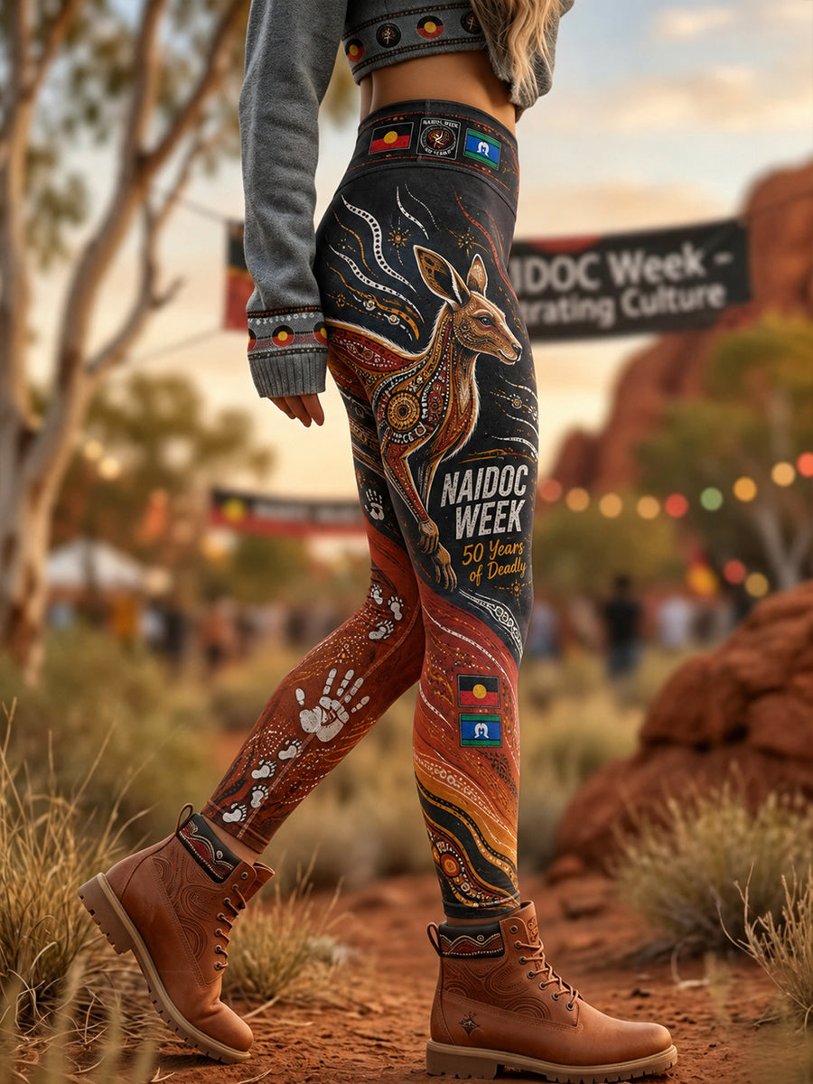 Women's Australia Naidoc Week High-Waisted Slim Fit Casual Leggings