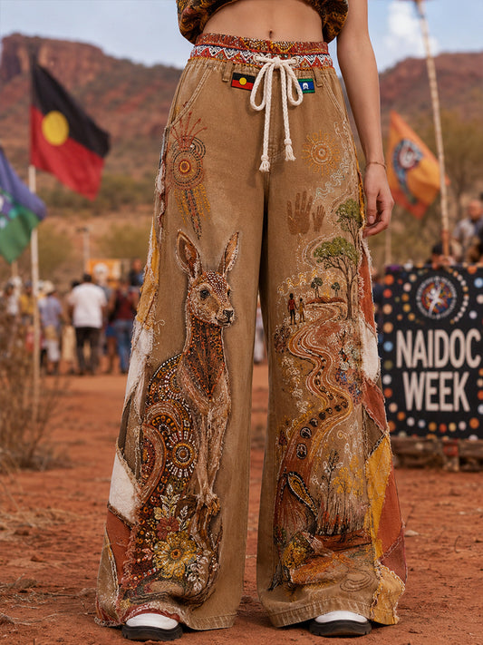 Women's Australia Naidoc Week Art Print Trousers
