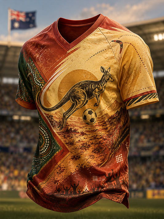 Men's Australia Football V-neck T-shirt