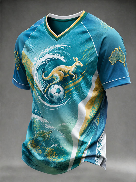 Men's Australia Football V-neck T-shirt