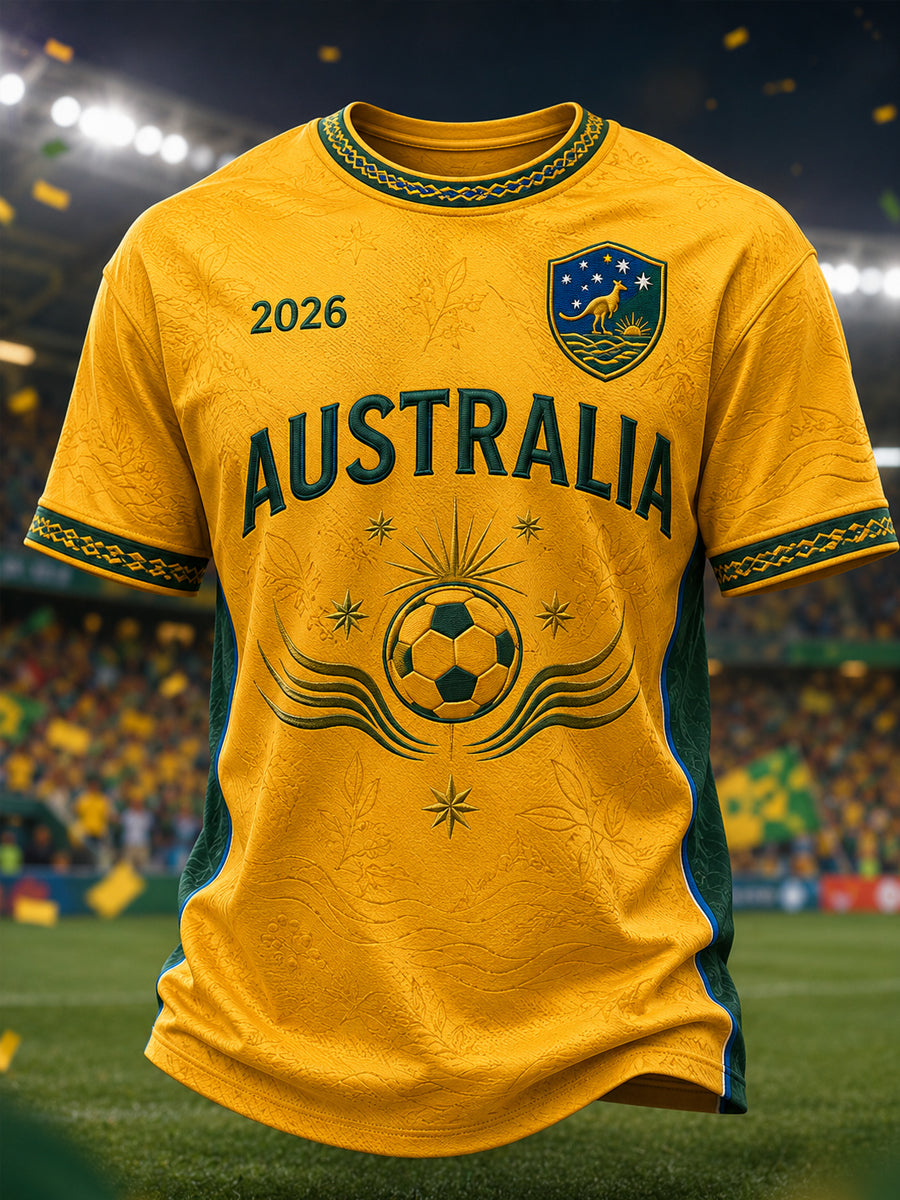 Men's Australia Soccer Fan Gift Short Sleeve T-shirt