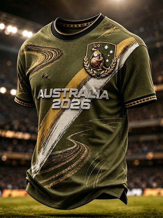 Men's Australia Football Short Sleeves T-Shirtt