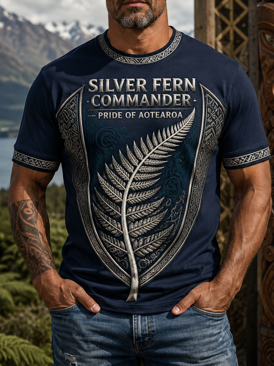 Men's NZ Maori Art Kia Kaha Printed T-shirt