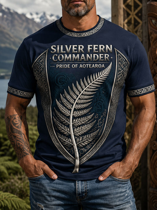 Men's NZ Maori Art Kia Kaha Printed T-shirt