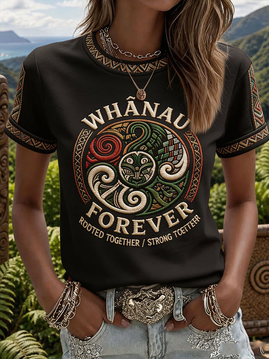 Women's NZ Maori Art Kia Kaha Printed T-shirt
