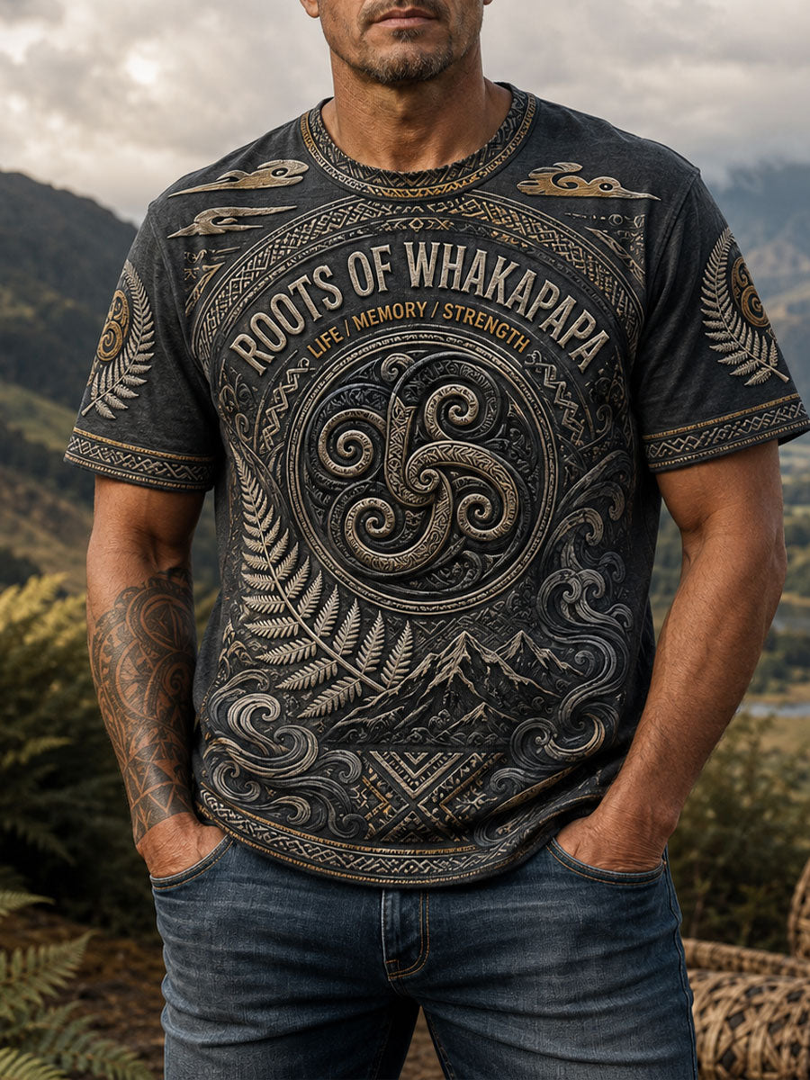 Men's NZ Maori Art Kia Kaha Printed T-shirt
