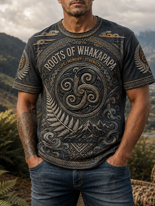 Men's NZ Maori Art Kia Kaha Printed T-shirt