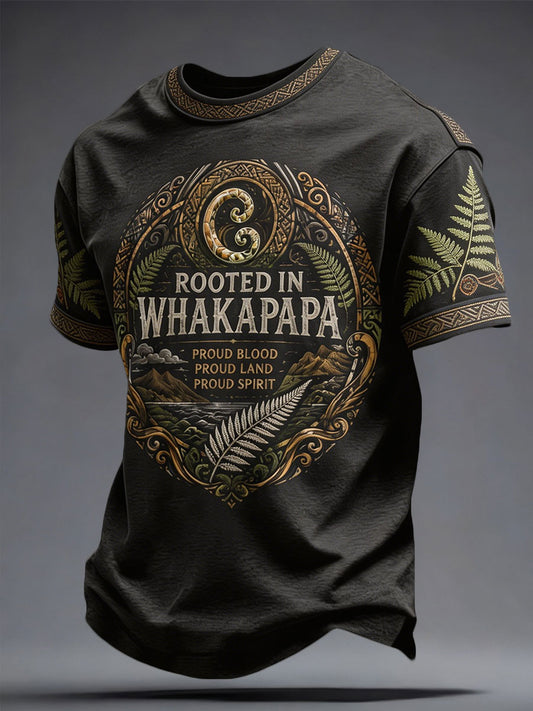 Men's NZ Maori Art Kia Kaha Printed T-shirt