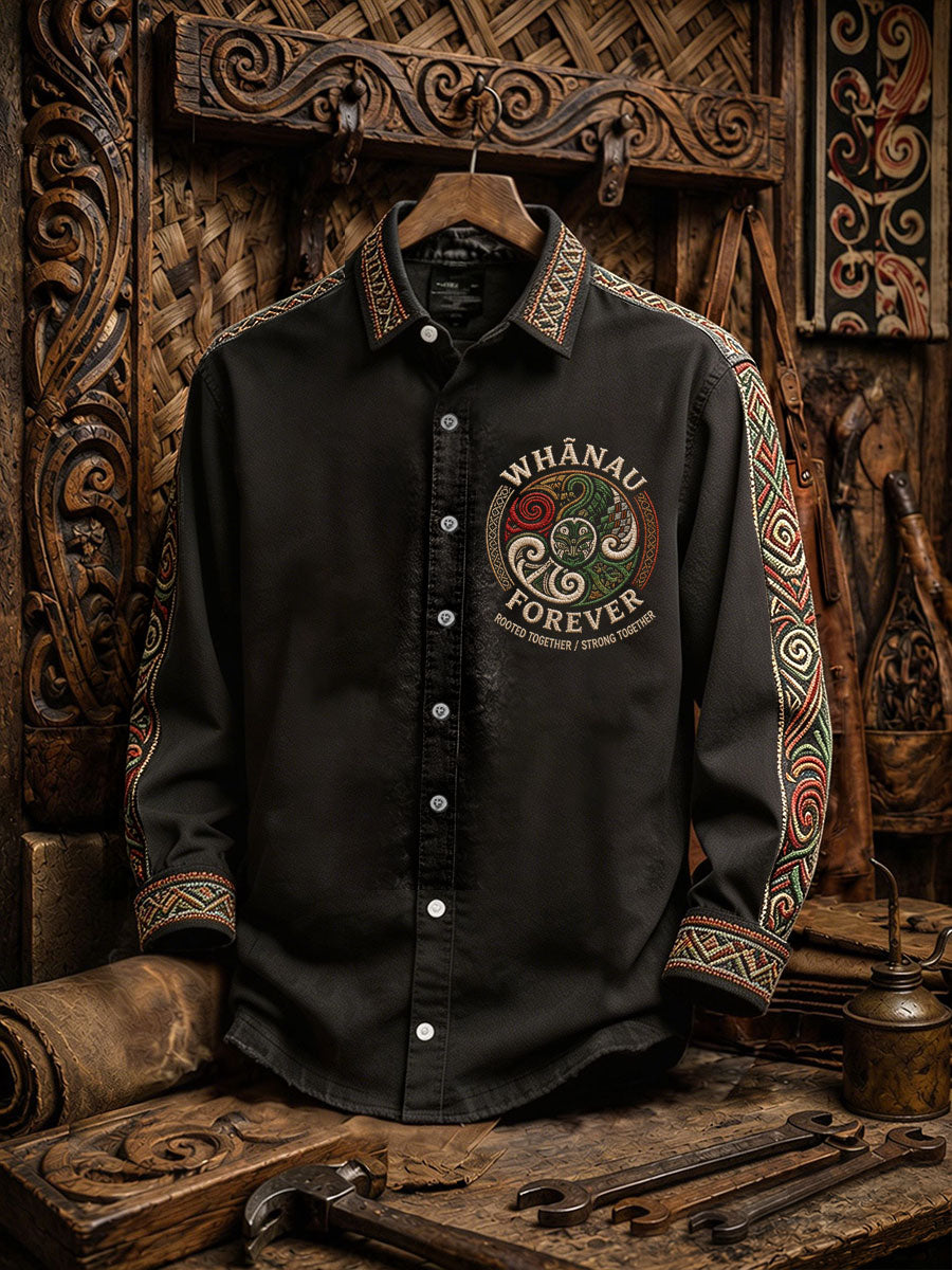 Men's NZ Maori Art Kia Kaha Printed Shirt