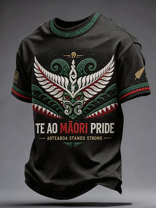 Men's NZ Maori Art Kia Kaha Printed T-shirt