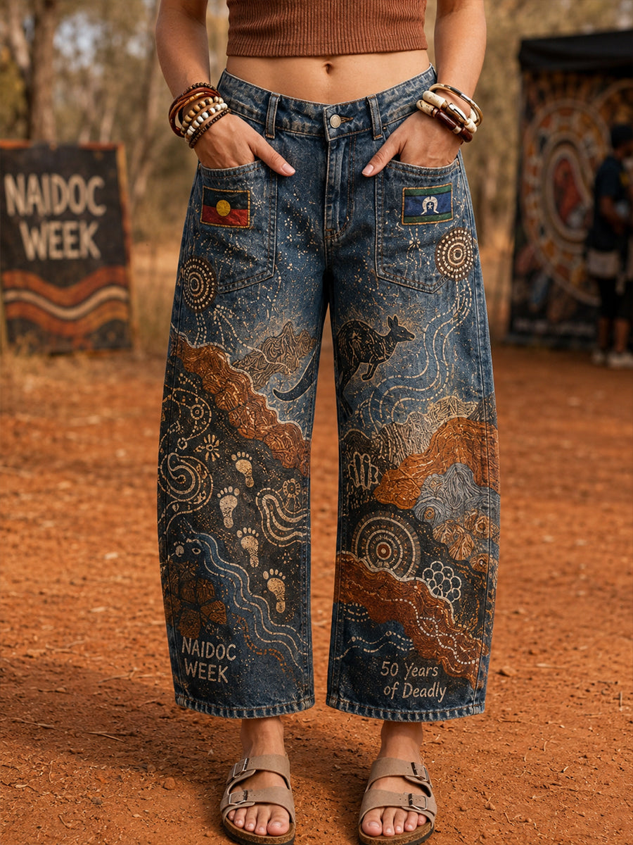 Women's Australia Naidoc Week Print Pocketing Trousers