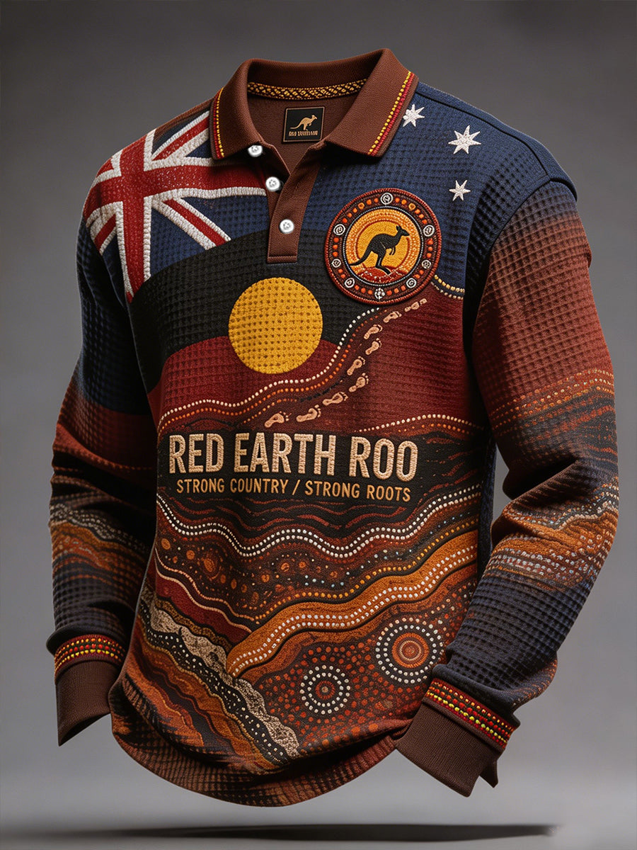 Men's Australia Aboriginal Culture NAIDOC Week Printed Waffle Casual Tops