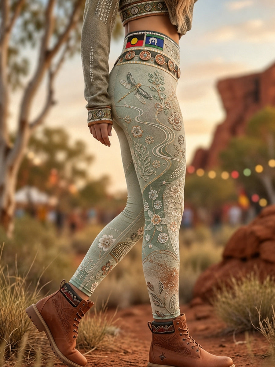Women's Australia Naidoc Week High-Waisted Slim Fit Casual Leggings