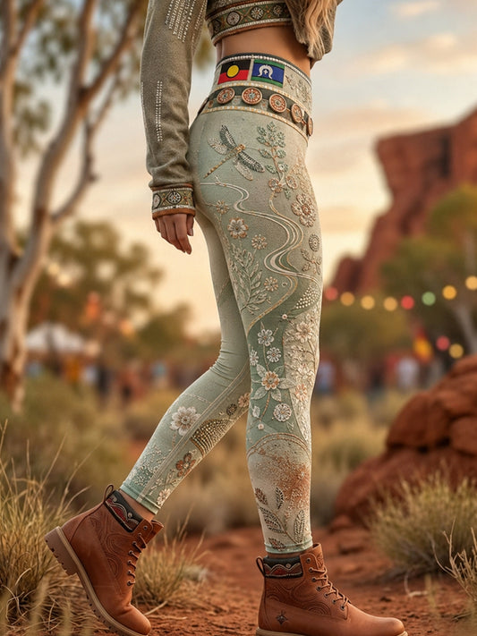 Women's Australia Naidoc Week High-Waisted Slim Fit Casual Leggings