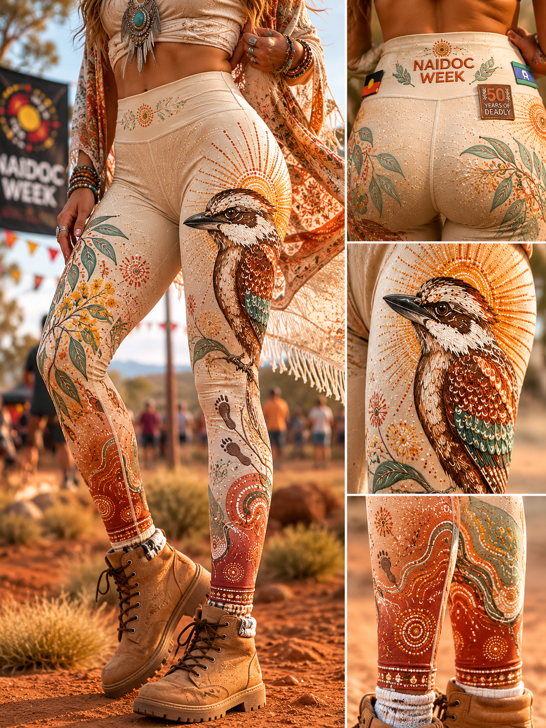Women's Australia Naidoc Week High-Waisted Slim Fit Casual Leggings