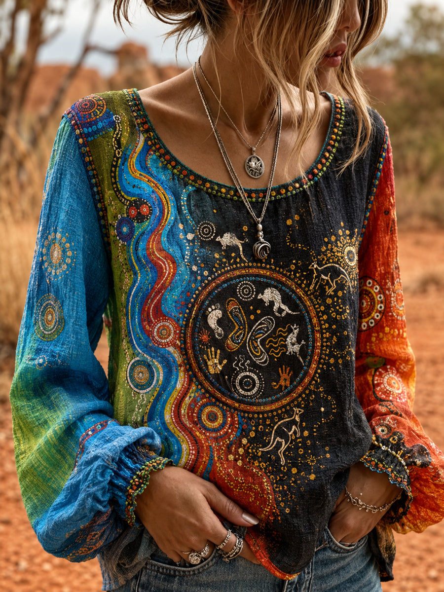 Women's Australia Naidoc Week Cotton-Linen Shirt
