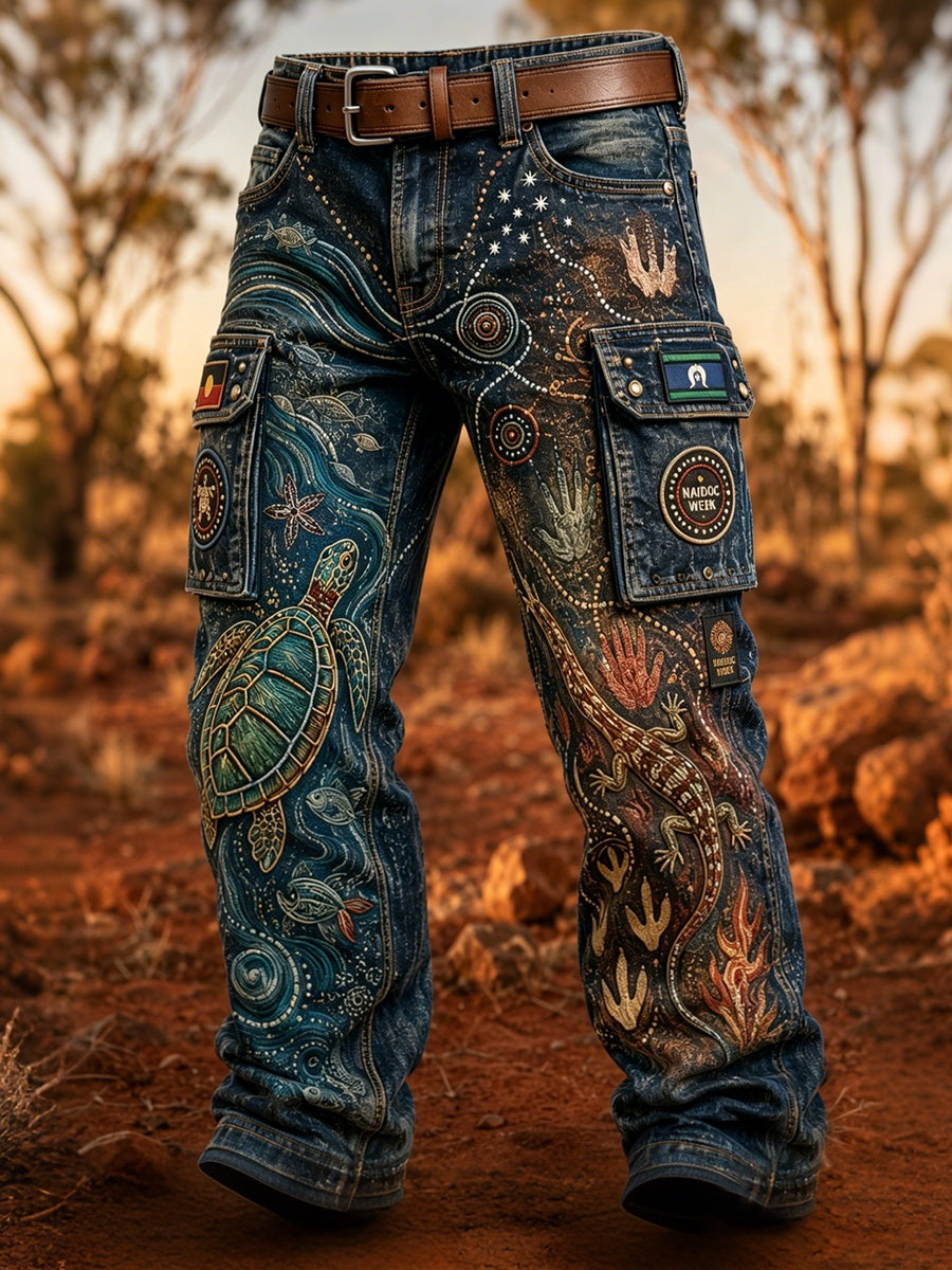 Men's  Australia Naidoc Week  Casual Work Trousers