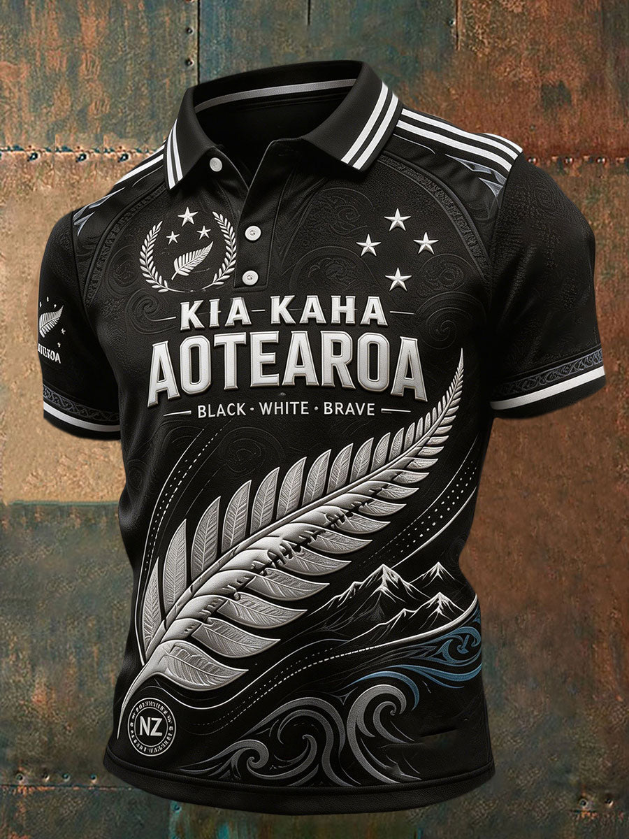 Men's NZ Football Lover Art Printed Casual Tops