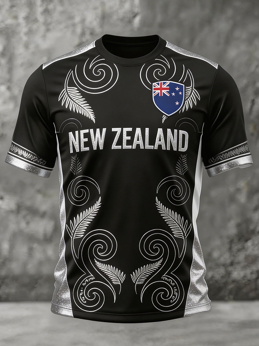 Men's NZ Football Lover Art Printed T-shirt