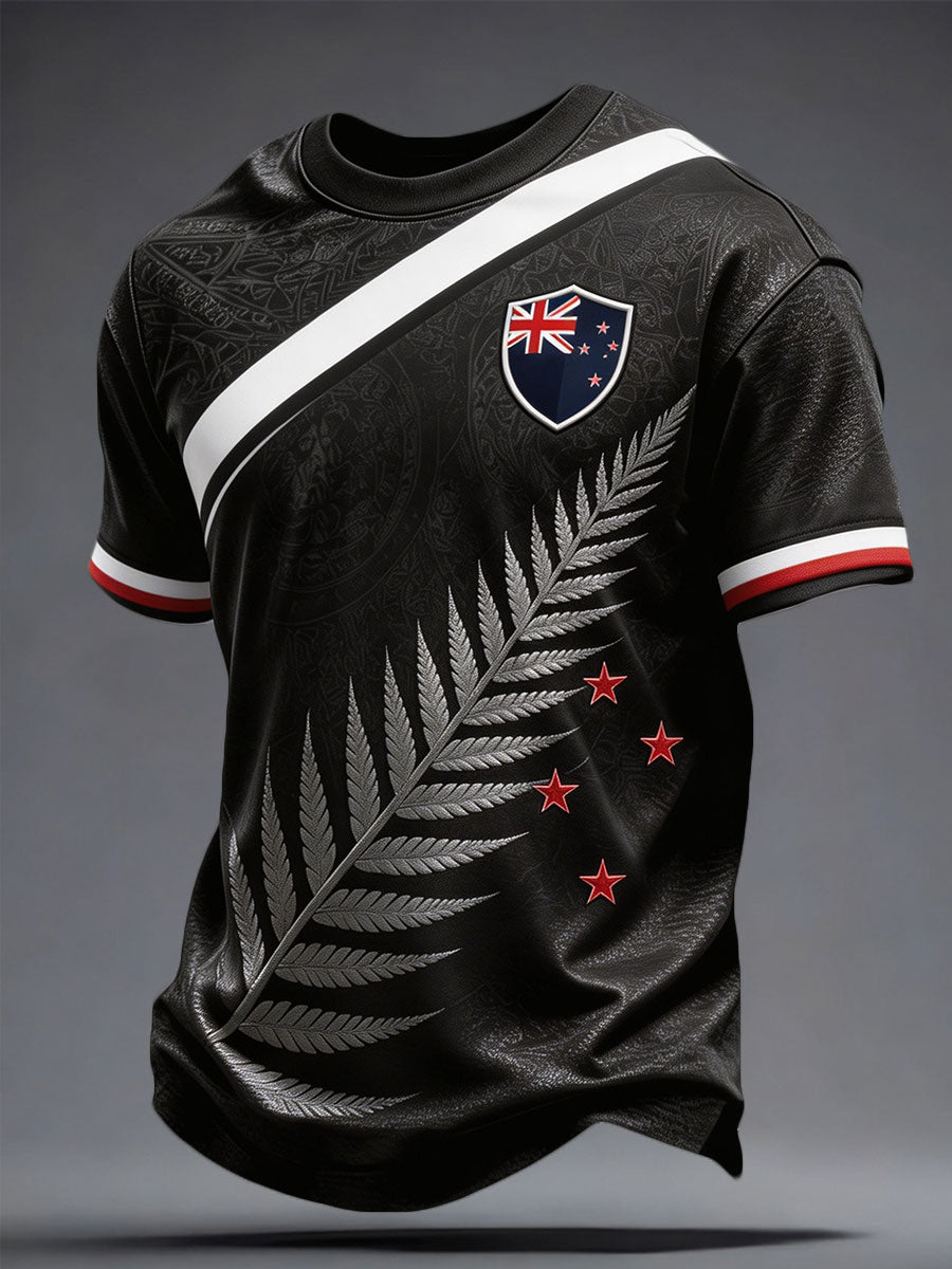 Men's NZ Football Lover Art Printed T-shirt