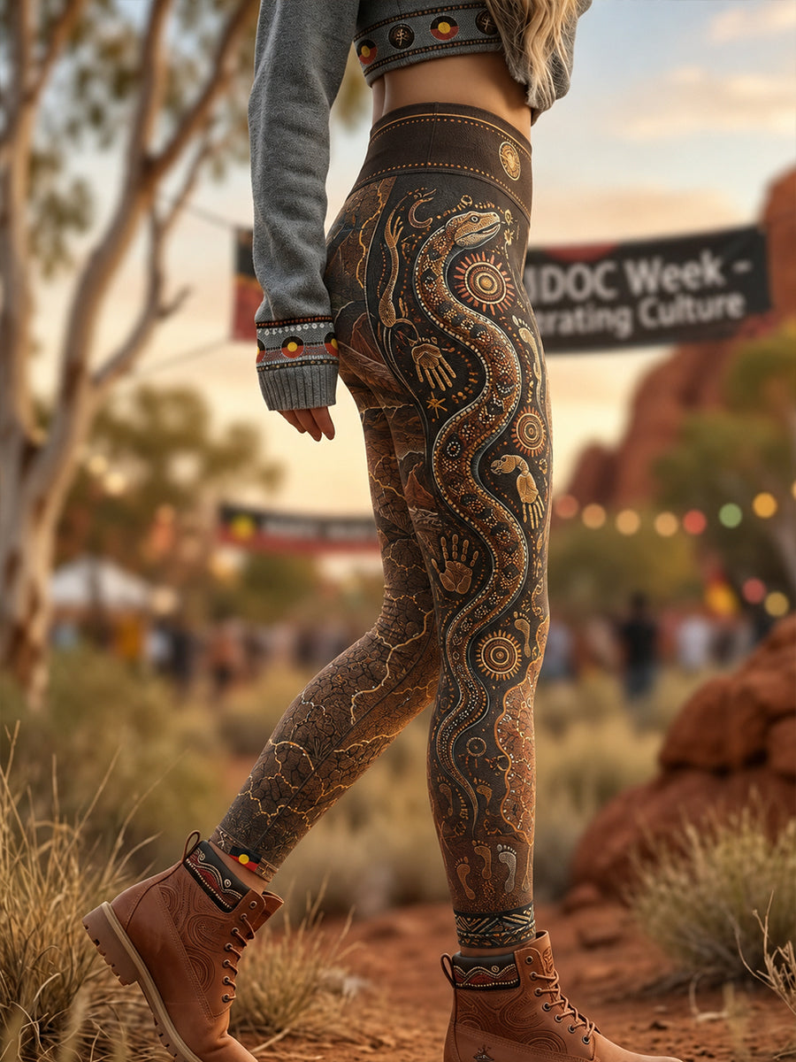 Women's Australia Naidoc Week High-Waisted Slim Fit Casual Leggings