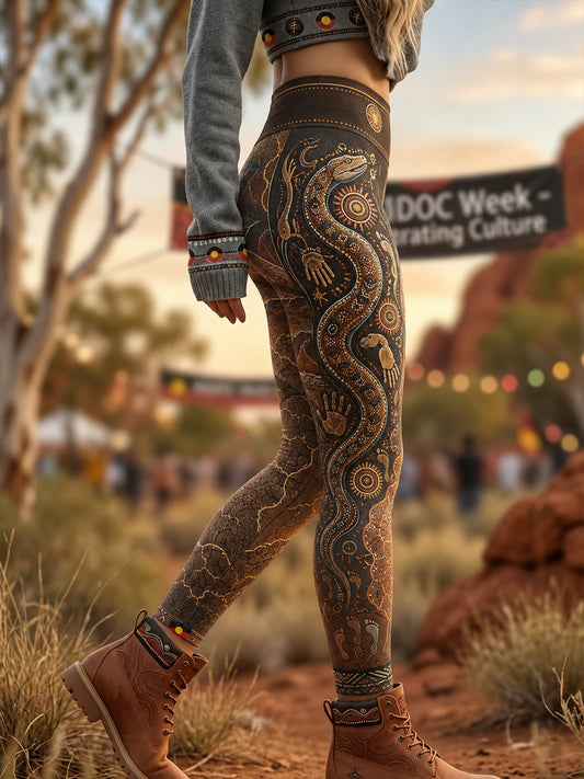 Women's Australia Naidoc Week High-Waisted Slim Fit Casual Leggings