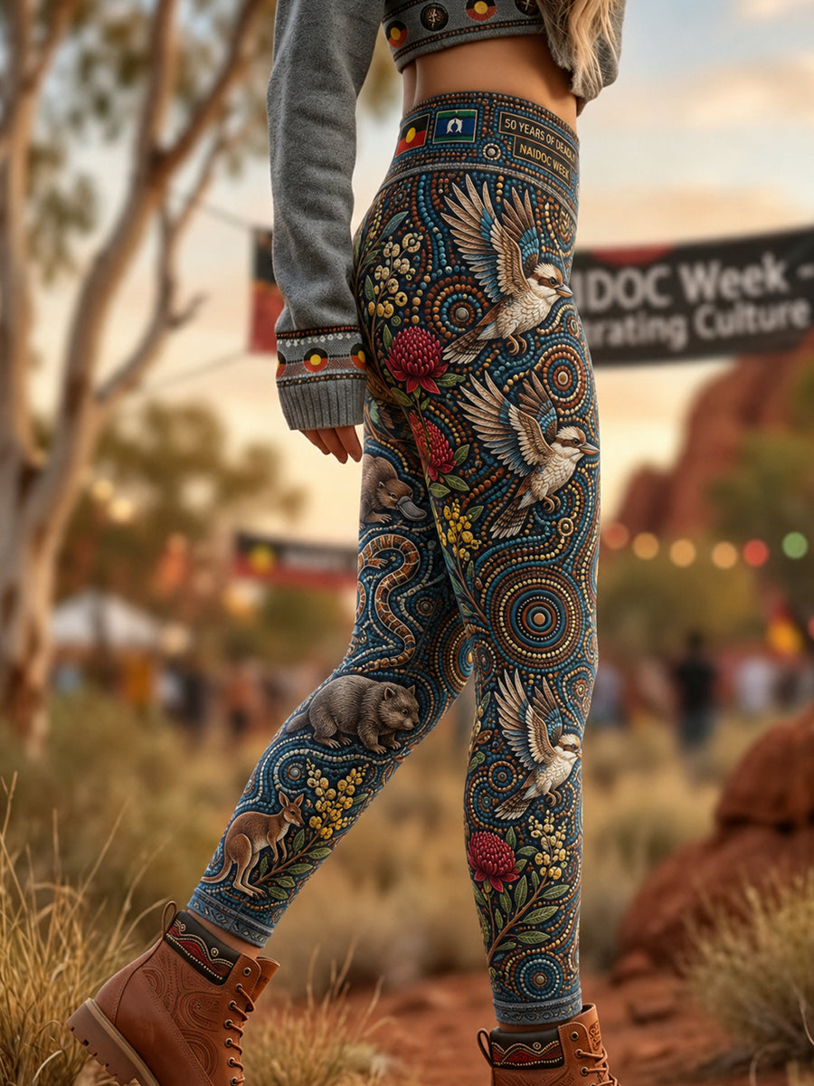 Women's Australia Naidoc Week High-Waisted Slim Fit Casual Leggings