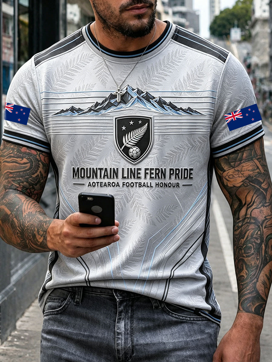 Men's NZ Football Lover Art Printed T-shirt