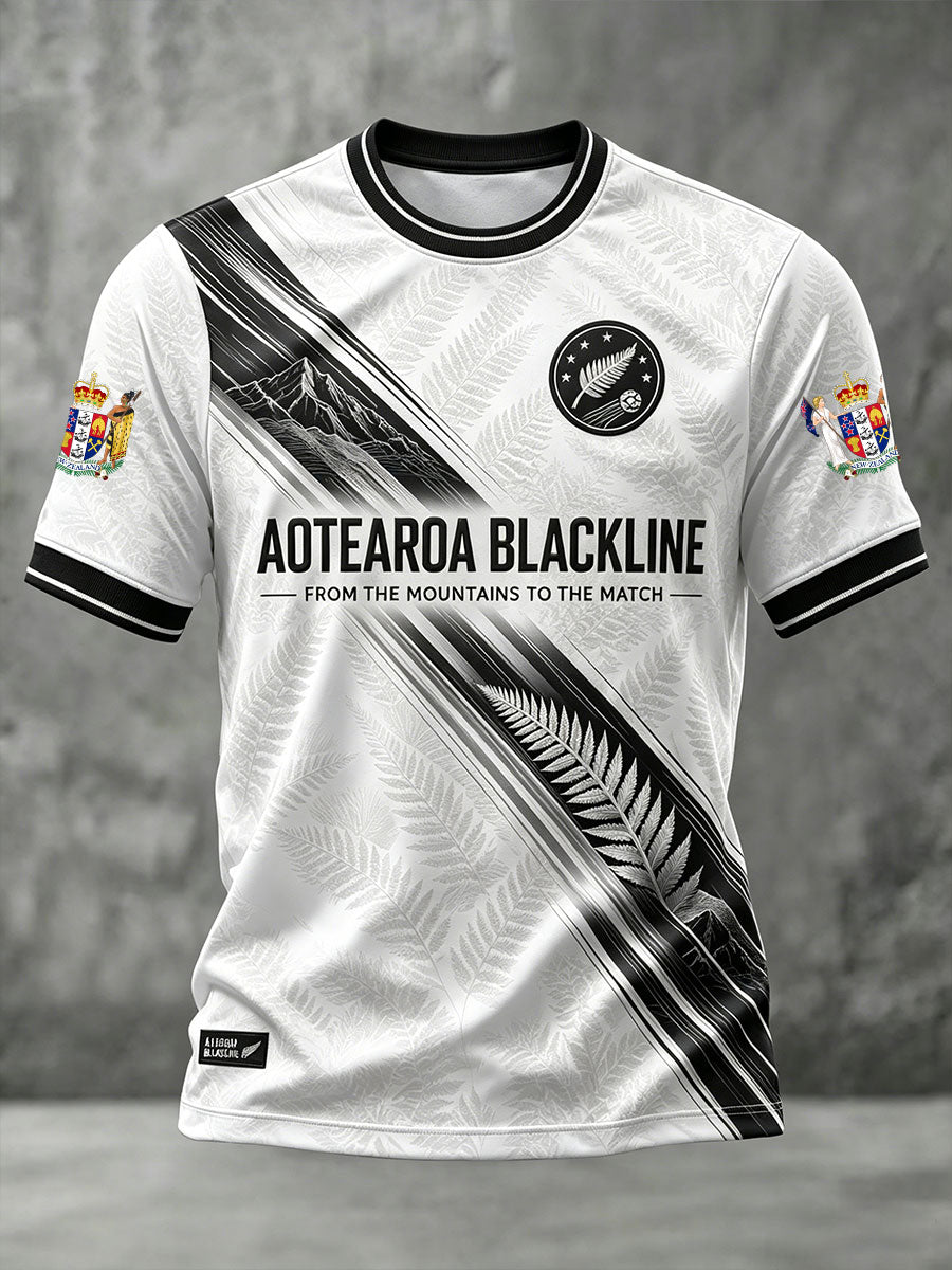 Men's NZ Football Lover Art Printed T-shirt