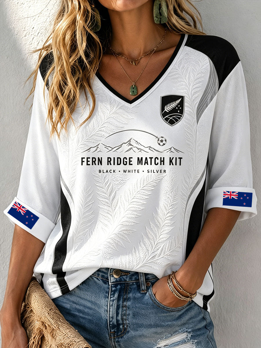 Women's NZ Football Lover Art Printed T-shirt