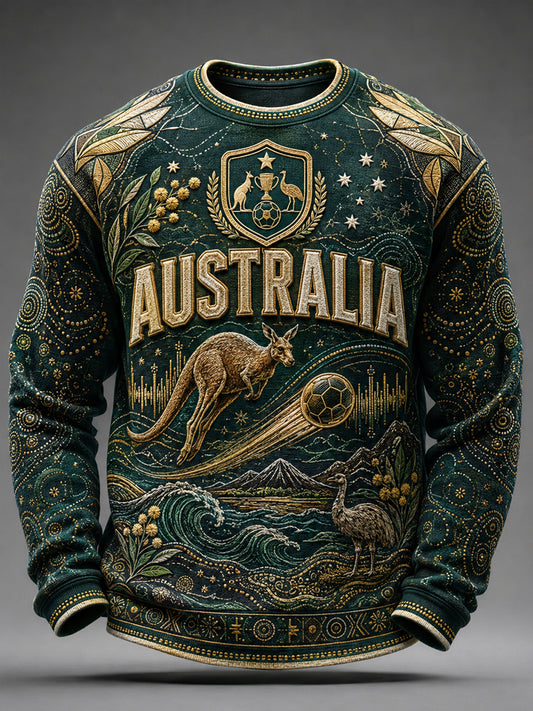 Men's Australia Football Waffle Long Sleeve T-Shirt