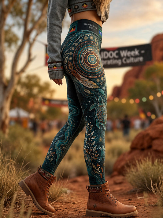 Women's Australia Naidoc Week High-Waisted Slim Fit Casual Leggings