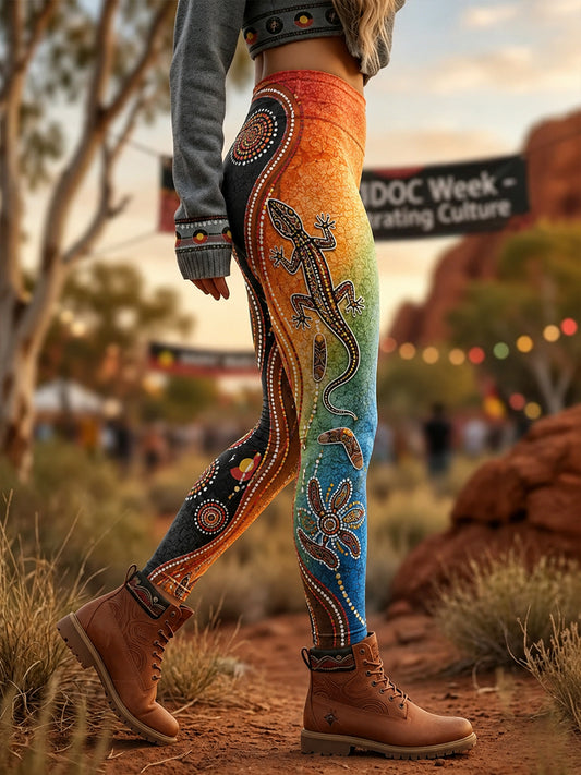 Women's Australia Naidoc Week High-Waisted Slim Fit Casual Leggings