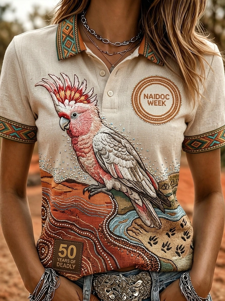 Women's Australia Naidoc Week Cockatoo Polo T-Shirt