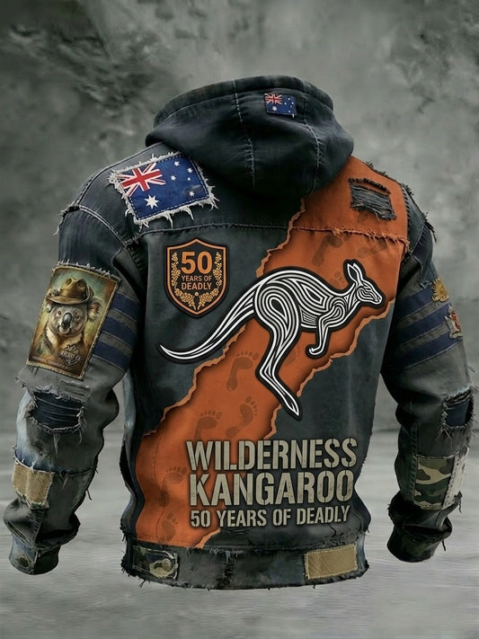 Men's AU Aboriginal Culture Long-Sleeve Zipper Hooded Jacket