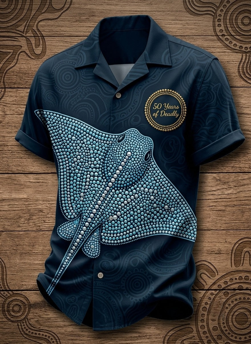 Men's AU Aboriginal Culture Cotton Short-Sleeve Shirt
