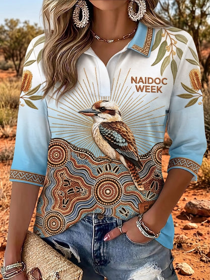 Women's Australia Naidoc Week Mid-Sleeve V-Neck T-Shirt