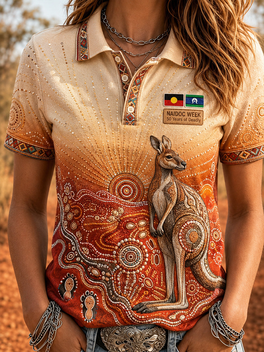 Women's Australian Naidoc Week Polo T-Shirt