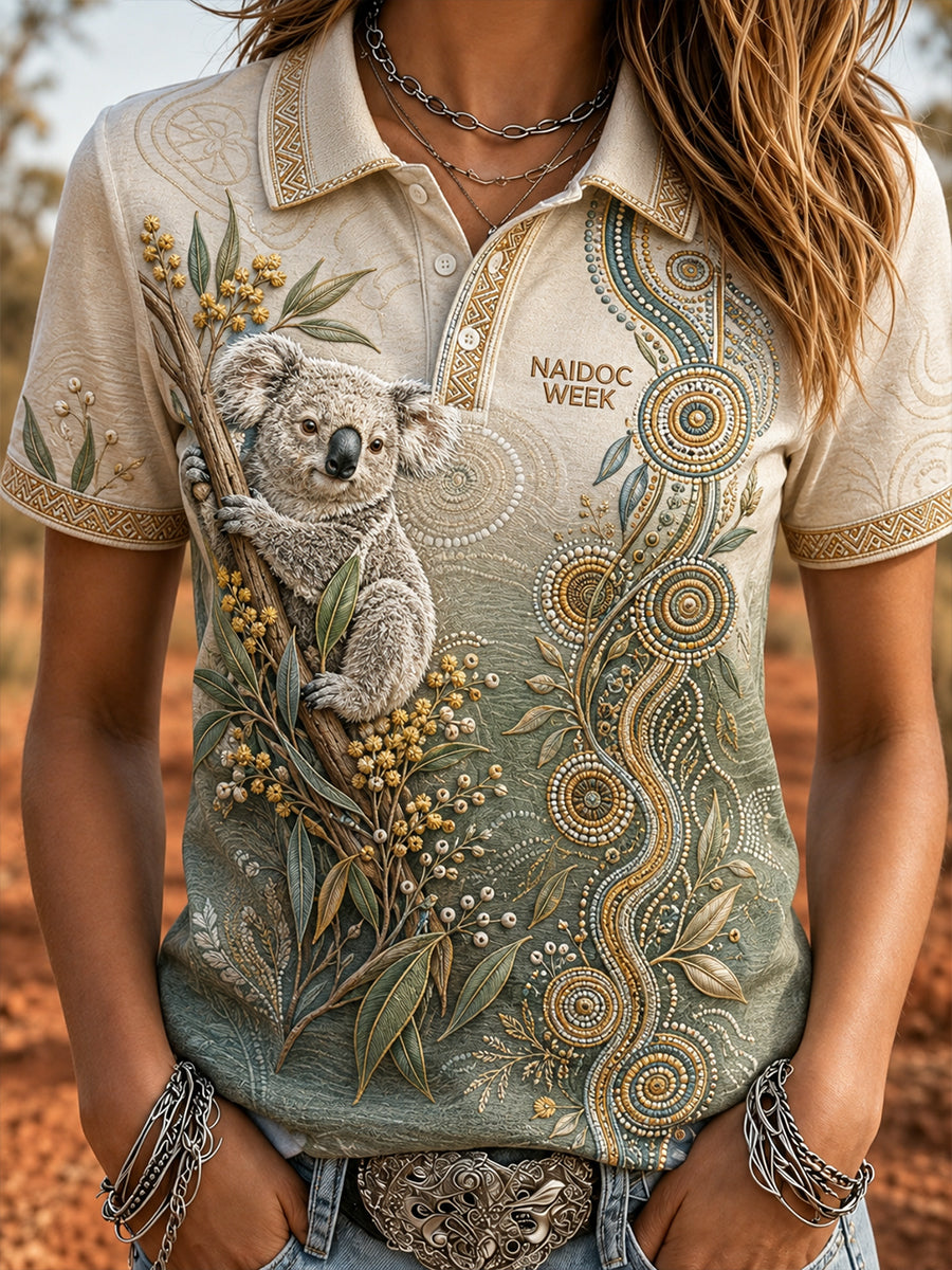 Women's Australian Naidoc Week Polo T-Shirt