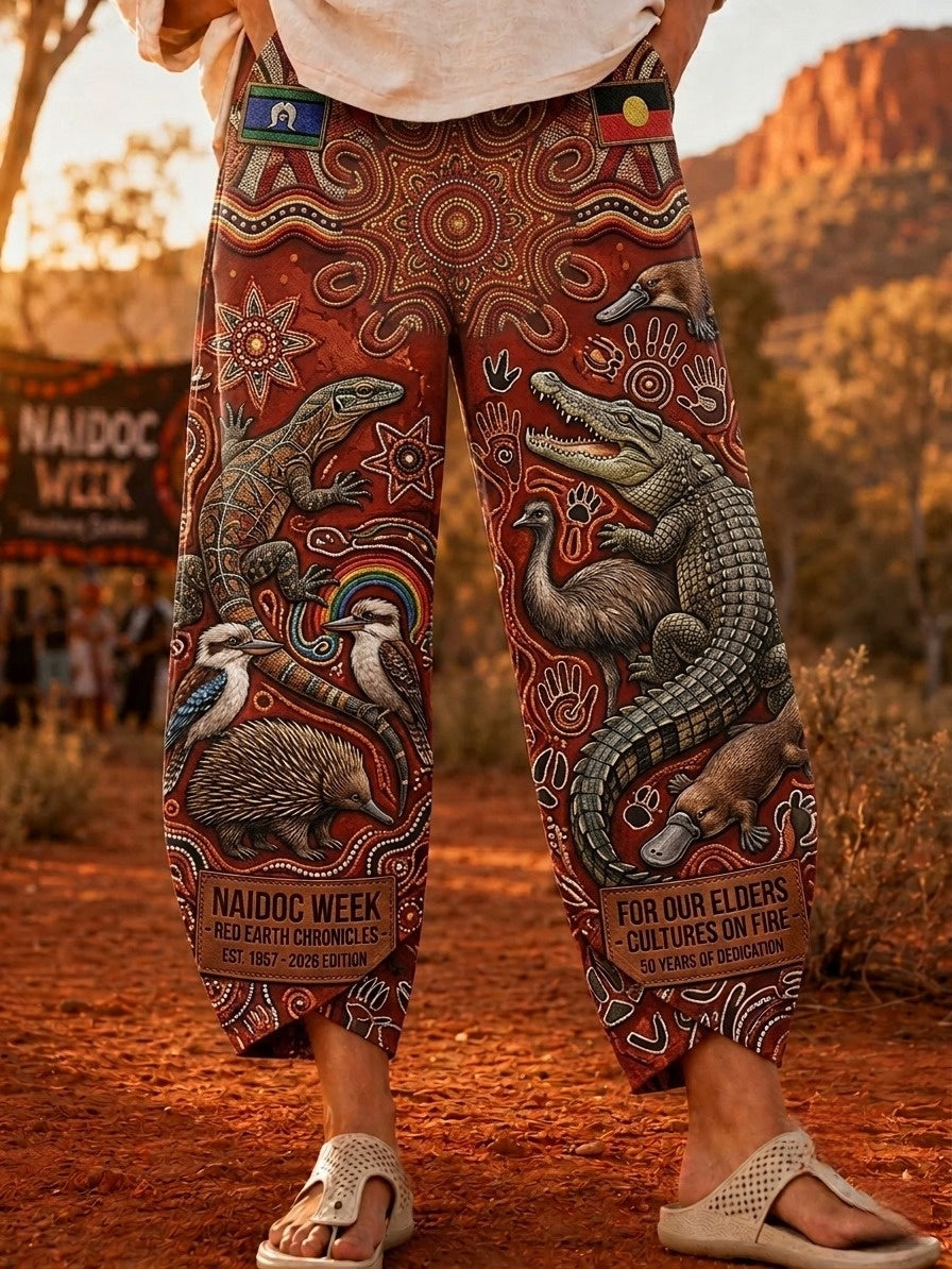 Women's Naidoc Week Art Print Flared Trousers