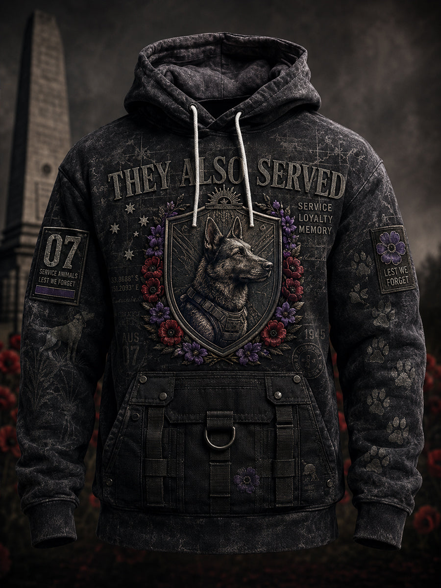 Men's Australian Veterans Oversized Drop-Shoulder Hoodie With Pockets